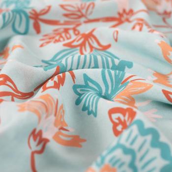 Viskose Voile Ibiza, Blumen Tiffany, Hellmint